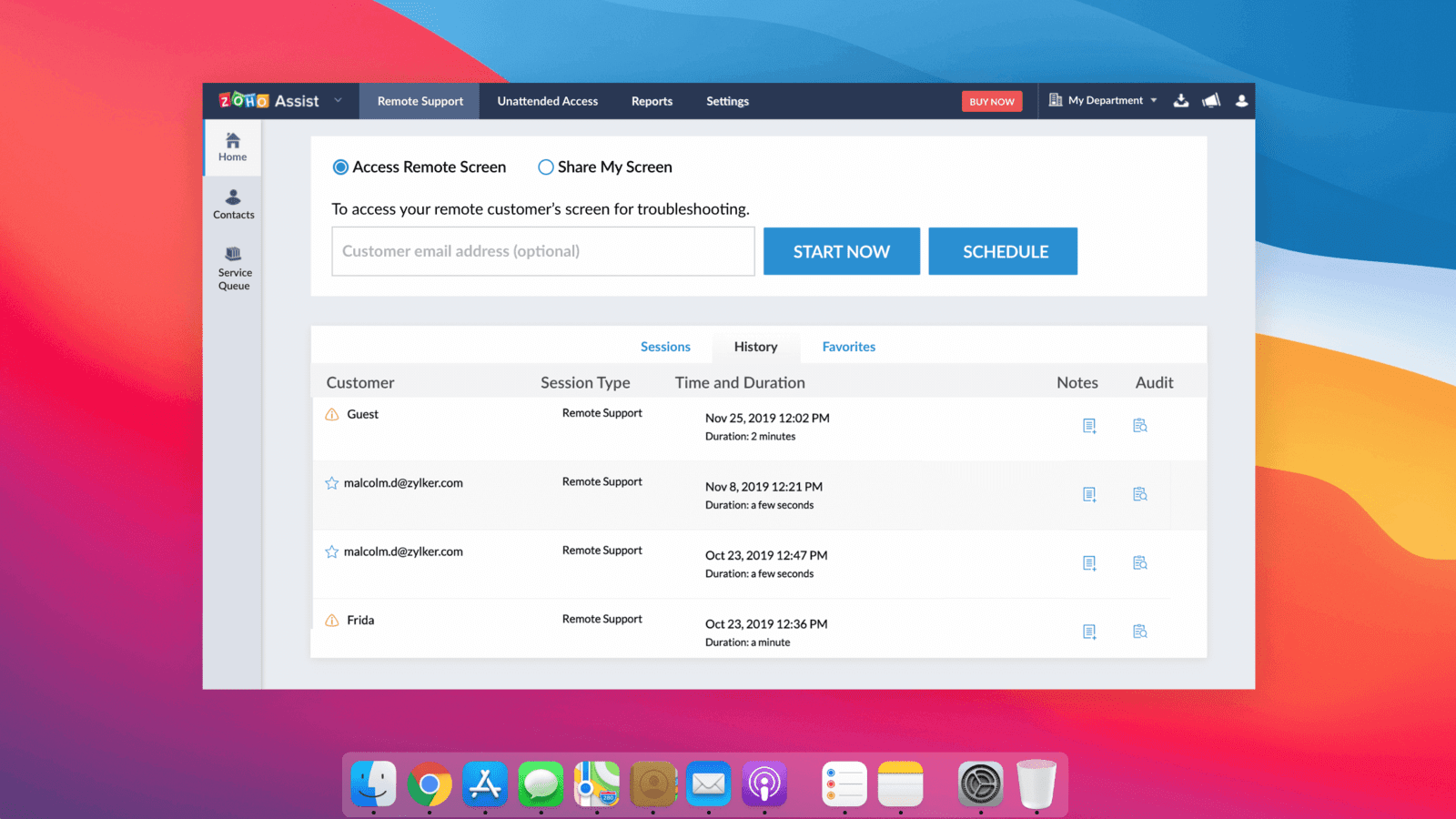 Zoho Assist -Anwendung