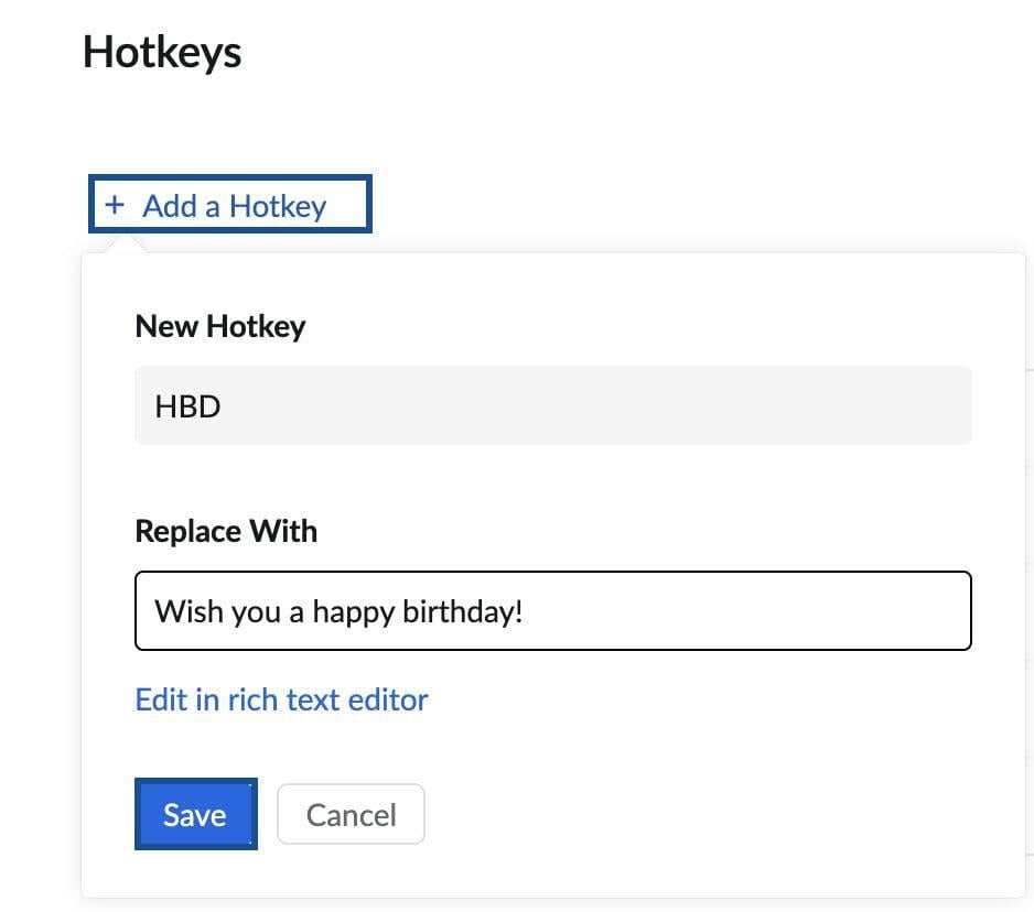 Tastenkombinationen in zoho mail