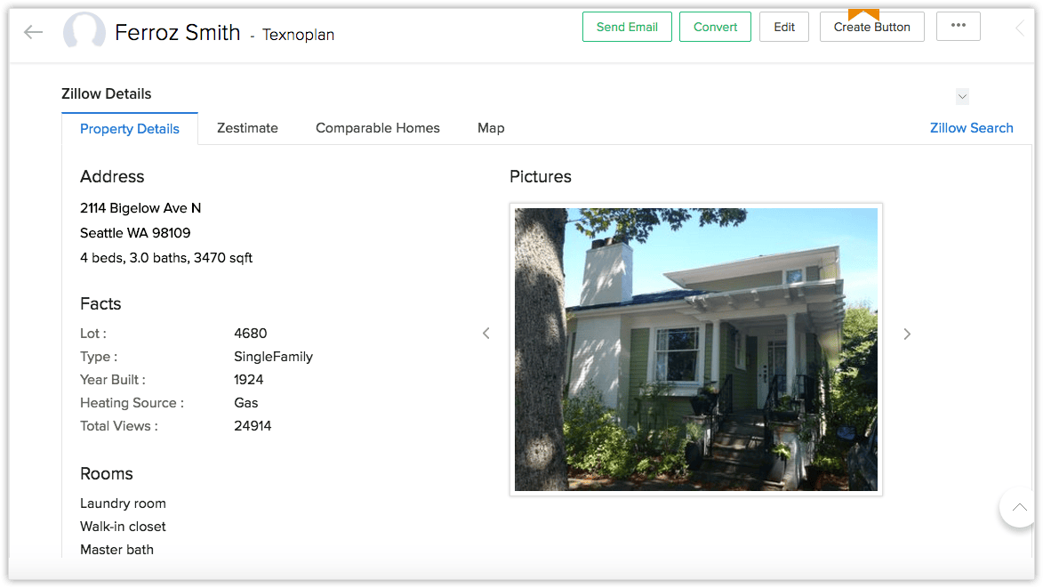 Zoho CRM -Bildschirm